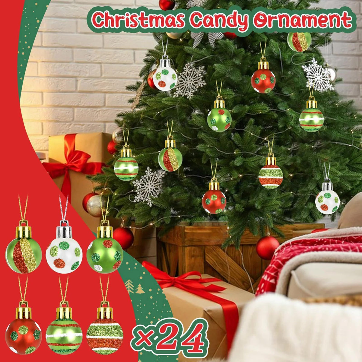 Shatterproof Christmas Baubles 24pcs Multi-Finish