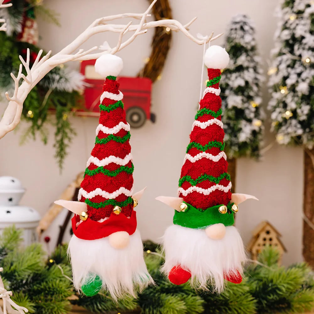 Plush Gnome Hanging Ornaments — Set of 2