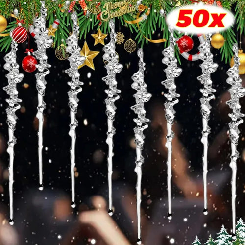 Clear Acrylic Icicle Ornaments 50pcs