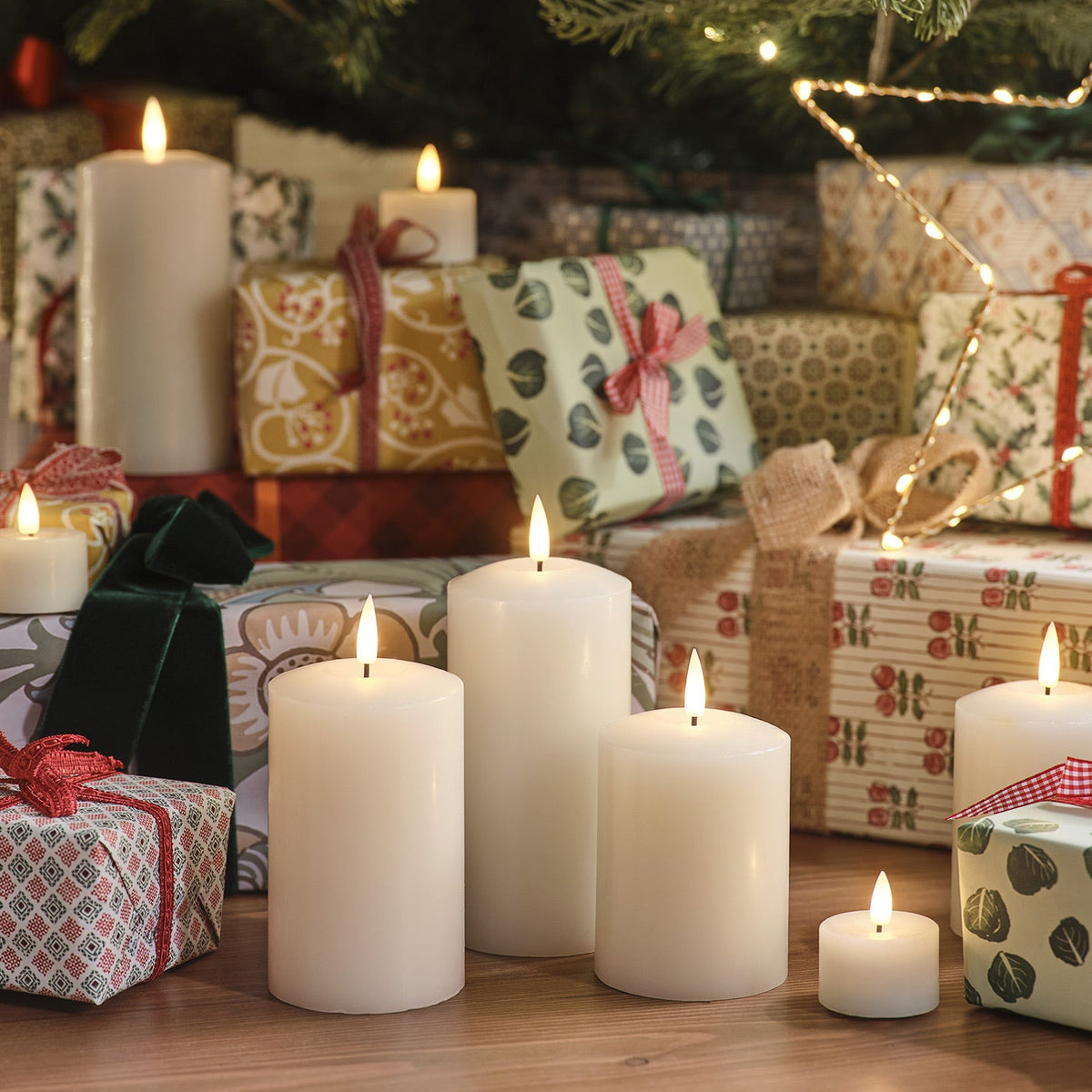 Flameless LED Pillar Candles ×3