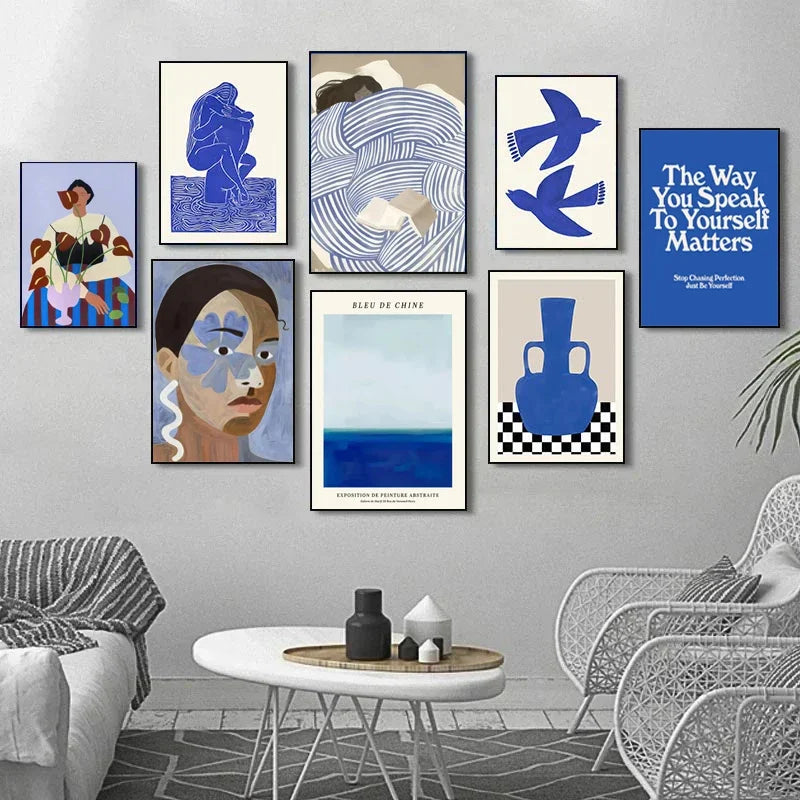 Blue Face Canvas Wall Art