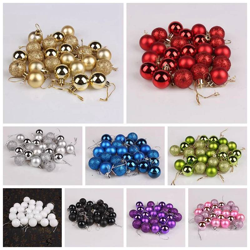 Shatterproof Christmas baubles 24pcs multi-finish