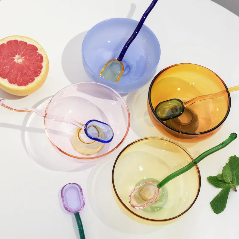 Color Blocking Glass Bowls