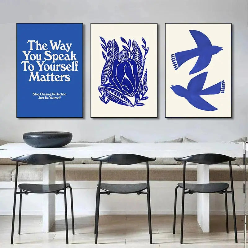 Blue Face Canvas Wall Art