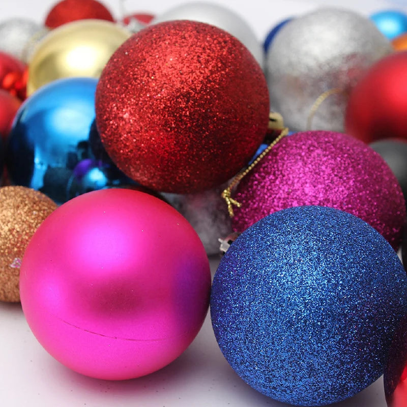 Shatterproof Christmas baubles 24pcs multi-finish