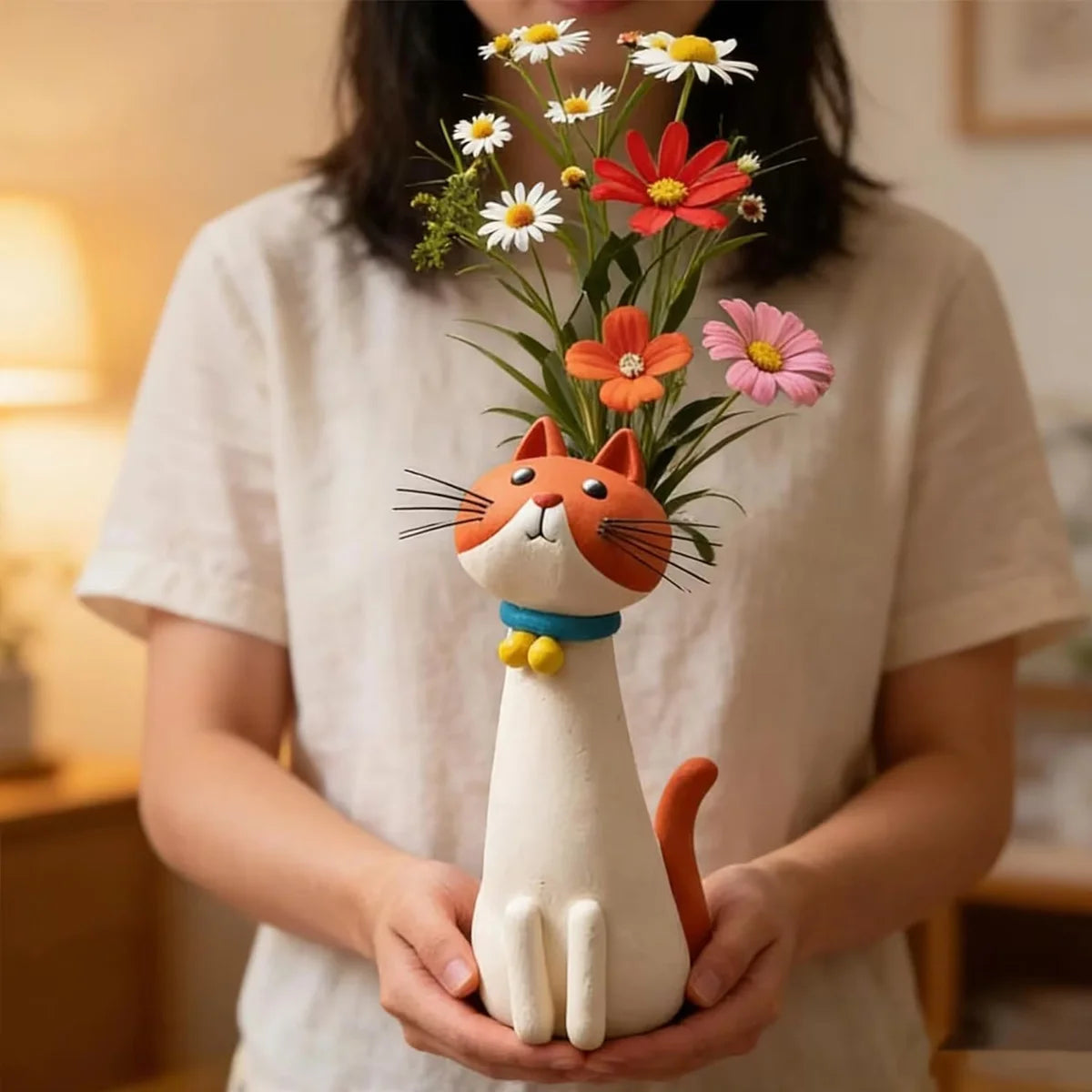 Cat Ceramic Vase