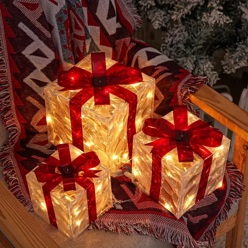 3PCS LED Lighted Gift Boxes