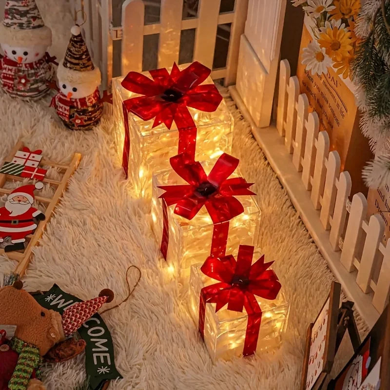 3PCS LED Lighted Gift Boxes