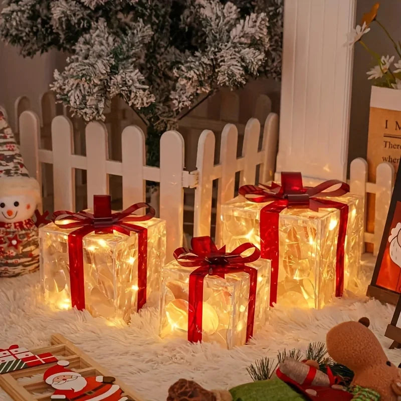 3PCS LED Lighted Gift Boxes