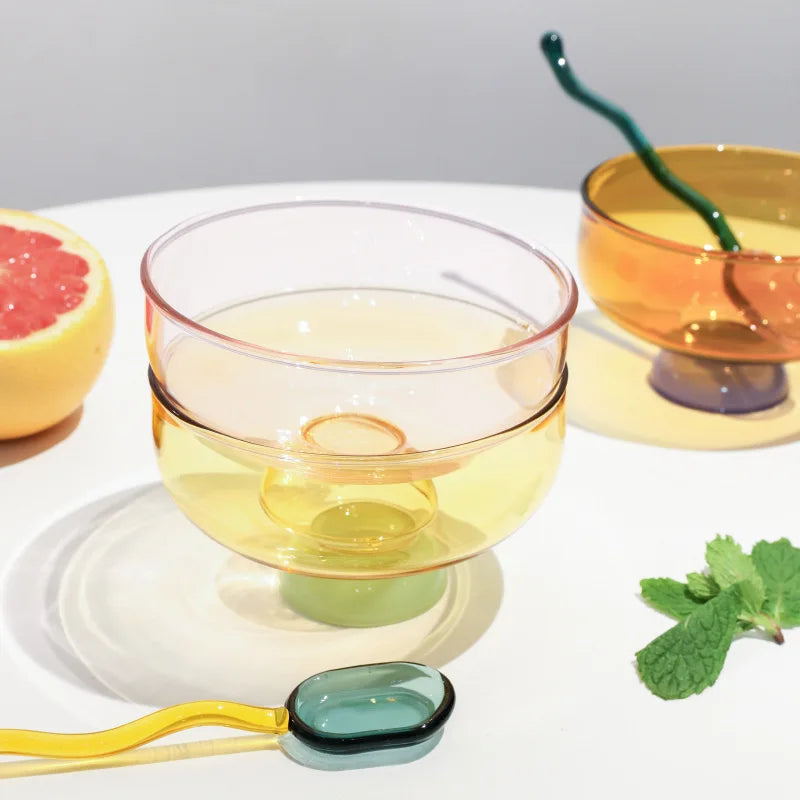 Color Blocking Glass Bowls