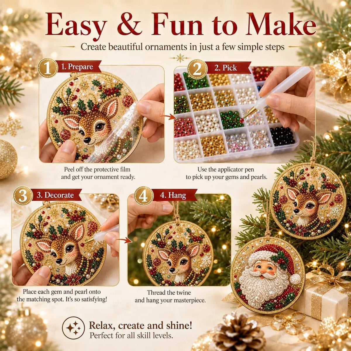 Wooden Ornament DIY pack