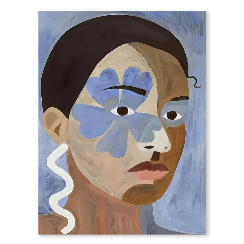 Blue Face Canvas Wall Art