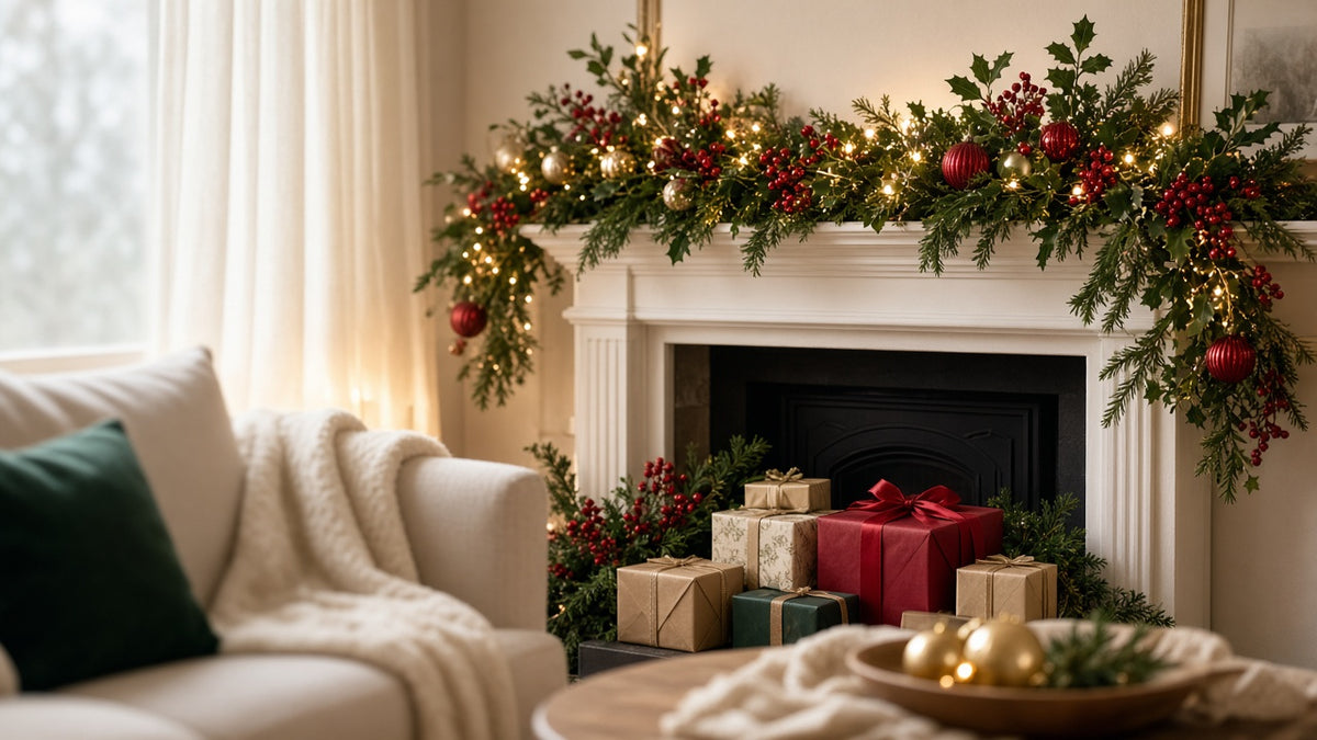 Bahaywell Christmas mantel — Deck the halls hero