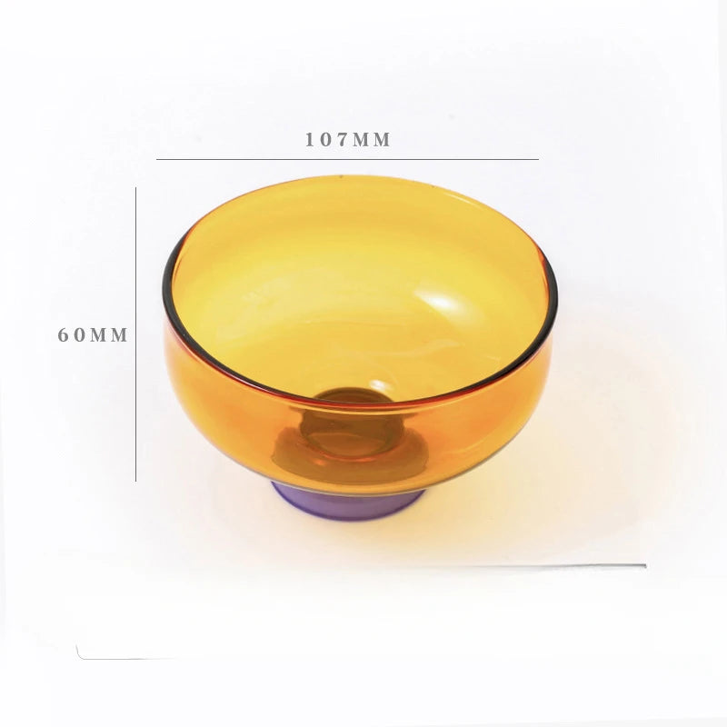 Color Blocking Glass Bowl detail 3