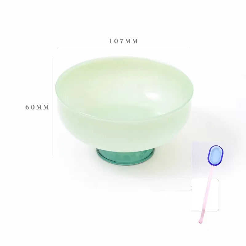 Color Blocking Glass Bowl detail 7