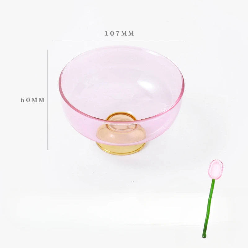 Color Blocking Glass Bowl detail 9