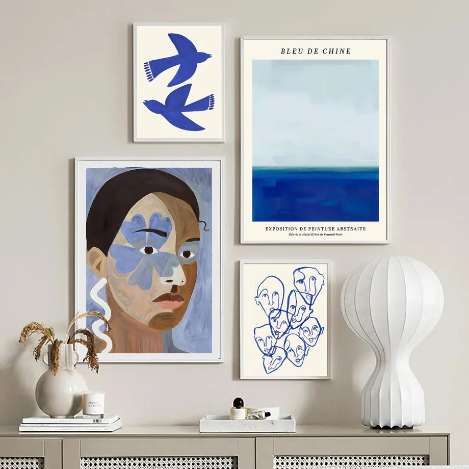 Blue Face Canvas Wall Art Design 08 detail 2