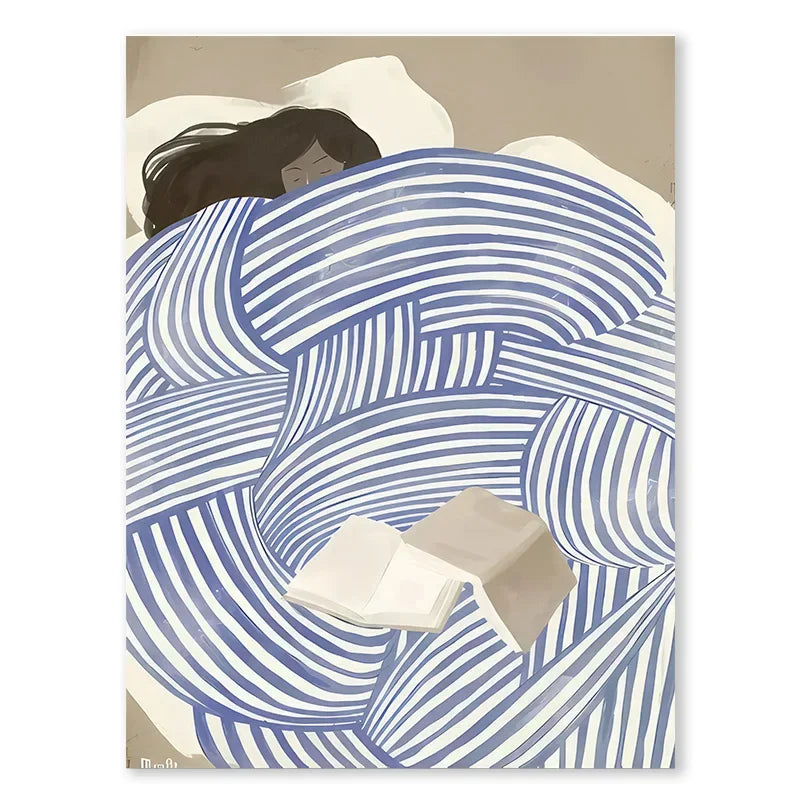 Blue Face Canvas Wall Art Design 11